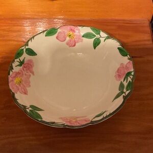 Floral Pink and Green Ceramic Bowl